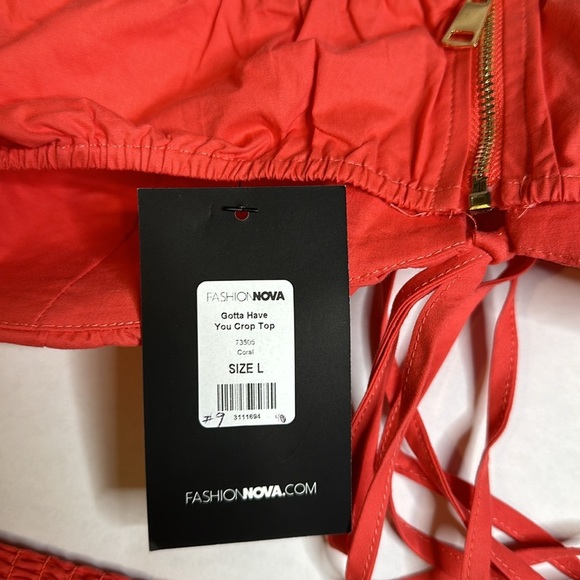 NWT! Gotta Have you Coral Large crop‎ top - Picture 5 of 8